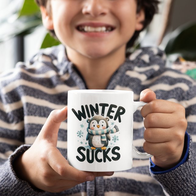 Warm Sips, Cool Quips - Penguin Winter  Coffee Mug (Creator Uploaded)