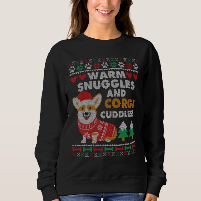 Warm Snuggles And Corgi Cuddles Ugly Sweater Chris (Front)