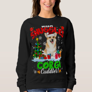 Warm Snuggles Corgi Cuddles Xmas Tree Plaid Santa  Sweatshirt