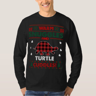 Warm Snuggles Turtle Lover Gifts Xmas Ugly Christm T-Shirt