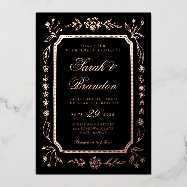 Warm Solid Colour Minimalist Script Wedding (Front)