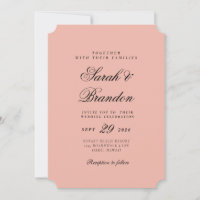 Warm Solid Colour Minimalist Script Wedding