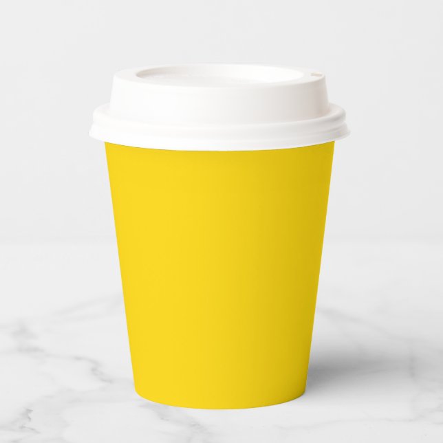 Warm Solid Yellow Gold Paper Cups (Front)