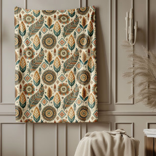 Warm Southwestern Tribal Blanket Earth Tone Colour