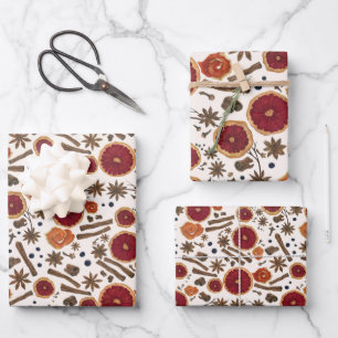 Warm Spices - Cottagecore Watercolor Pattern Wrapping Paper Sheet
