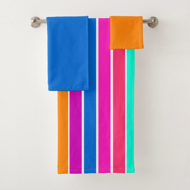 Warm Spring Stripes  Bath Towel Set (Insitu)