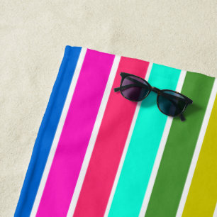 Warm Spring Stripes  Beach Towel