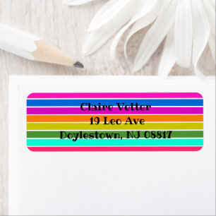 Warm Spring Stripes  Return Address Label