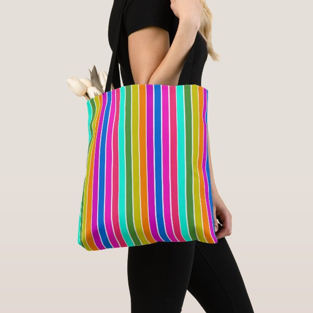 Warm Spring Stripes  Tote Bag (Close Up)