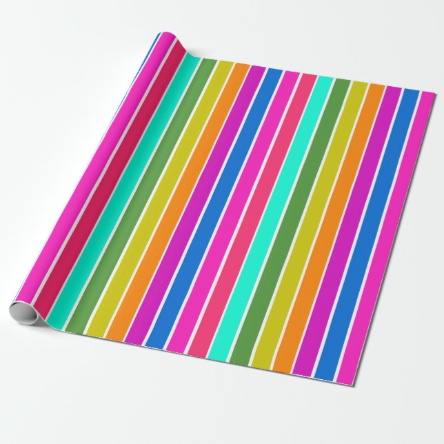 Warm Spring Stripes  Wrapping Paper (Unrolled)