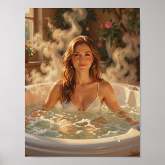 Warm Steam and Garden Glow Retreat Poster