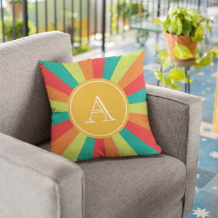 Warm Summer Personalised Monogram Name Colour Whee Cushion