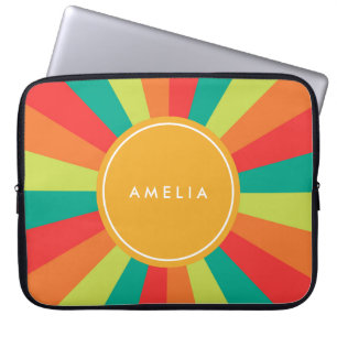 Warm Summer Personalised Name Colour Wheel Laptop Sleeve