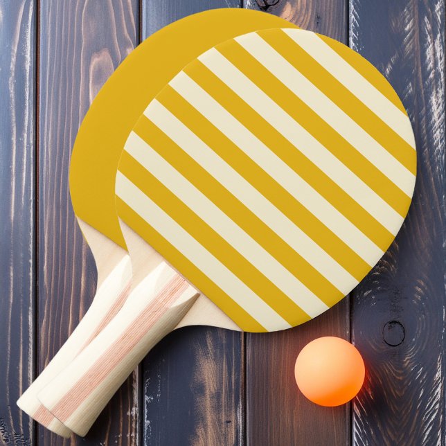 Warm Sunflower Polo Stripes and Solid  Ping Pong Paddle (Creator Uploaded)