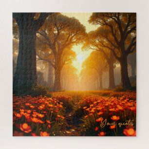 Warm Sunlight Wildflower Landscape Nature Jigsaw Puzzle