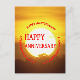 Warm Sunset Golden Horizons HAPPY ANNIVERSARY Postcard