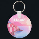 Warm Sunset Island Cliffside Key Ring<br><div class="desc">Sometimes home is a place... sometimes it's the people.
Other times,  it's this throw pillow.</div>