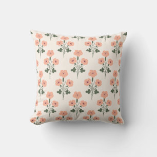 Warm Sunset Vintage Botanical Meadow Floral Cushion
