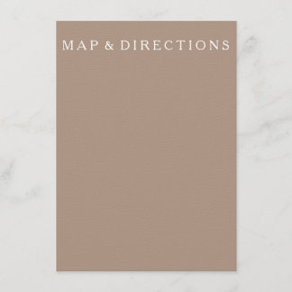 Warm Taupe Beige with White Wedding Detail Enclosure Card