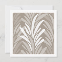 Warm Taupe Palm Leaves Modern Nature Art Card