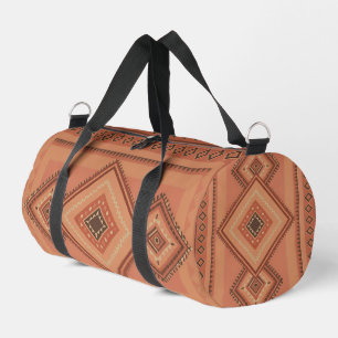 Warm Teracotta Moroccan Tribal Surface Pattern Duffle Bag