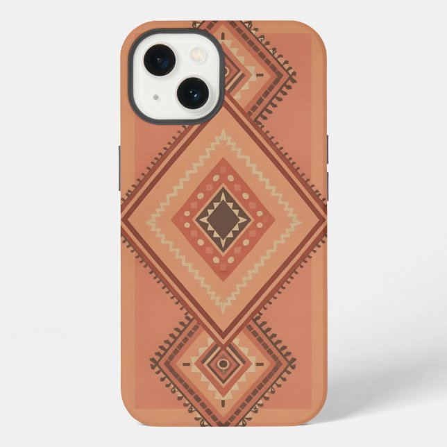 Warm Teracotta Moroccan Tribal Surface Pattern iPhone Case (Back)