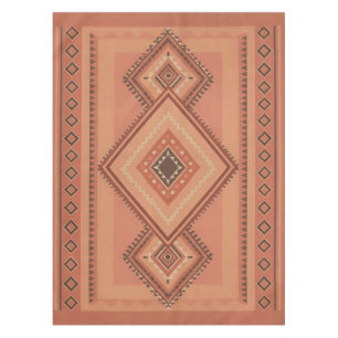 Warm Teracotta Moroccan Tribal Surface Pattern Tablecloth