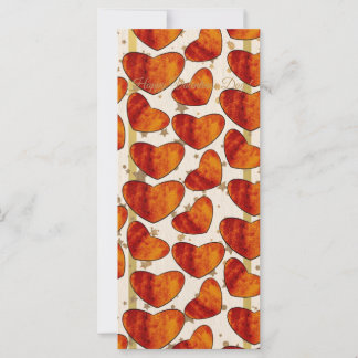 Warm Terracotta Hearts Pattern Happy Valentine’s D Card