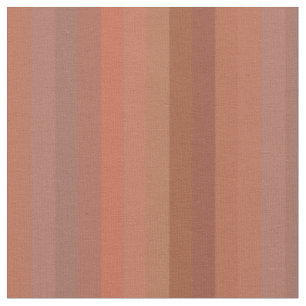 Warm Terracotta & Taupe Vertical Stripes Fabric