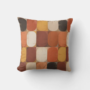 Warm Terracotta Tiles Sunset Cream Tones Cushion
