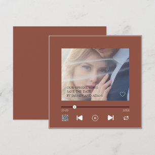Warm Terracotta Wedding Song QR Save The Date
