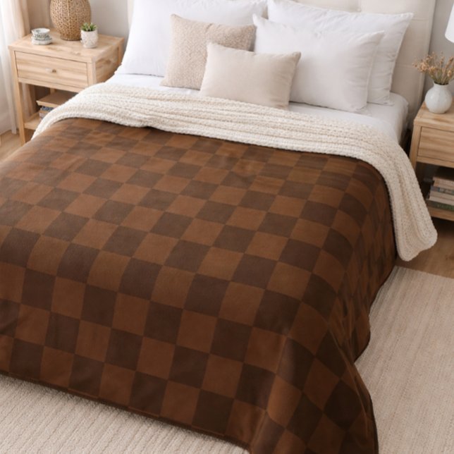 Warm Timeless Rich Brown and Dark Brown Earthy  Fleece Blanket (Creator Uploaded)