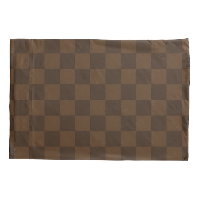 Warm Timeless Rich Brown and Dark Brown Earthy  Pillowcase (Back)
