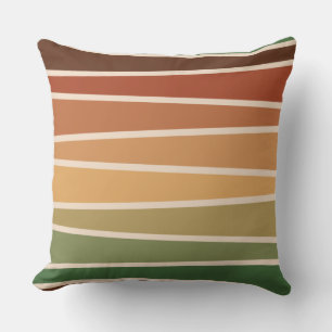 Warm tone stripes cushion
