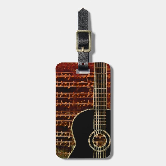 Warm Tones Guitar ID280 Luggage Tag (Front Vertical)
