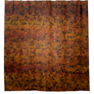 Warm tones mosaic style design shower curtain