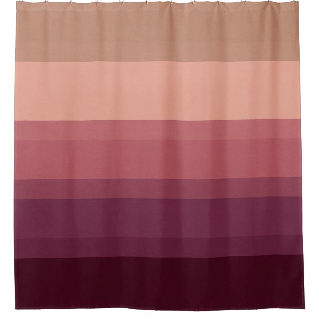 Warm Tones Sophisticated striped shower curtain (Front)