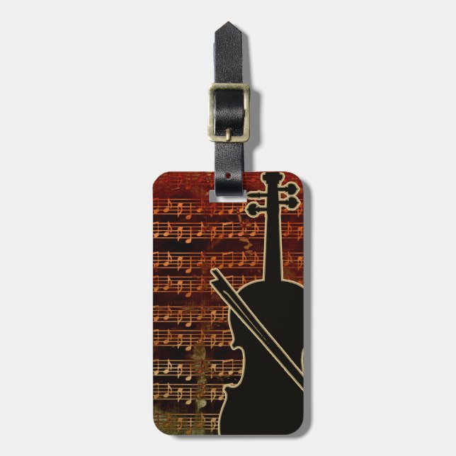 Warm Tones Violin ID280 Luggage Tag (Front Vertical)