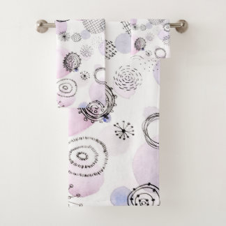 Warm Tones Watercolour Pattern Bath Towel Set