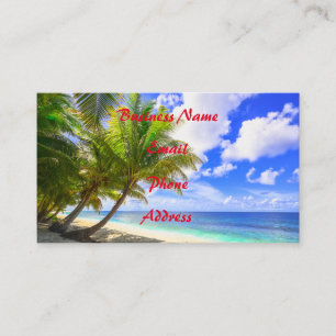 Warm Tropical Island Sandy Beach Palms Business Card