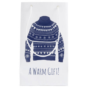 Warm Ugly Christmas Sweater Small Gift Bag