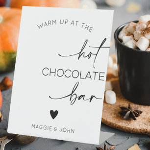 Warm Up At The Hot Chocolate Bar Pedestal Sign