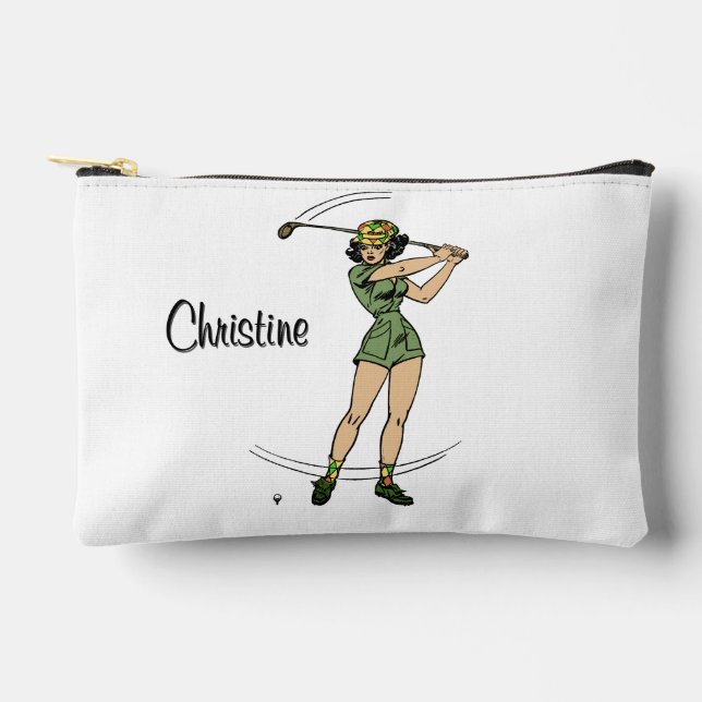 Warm Up for Golfing Personal Lady Golfer Accessory Pouch (Front)