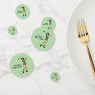 Warm Up for Golfing Personal Lady Golfer Green Confetti