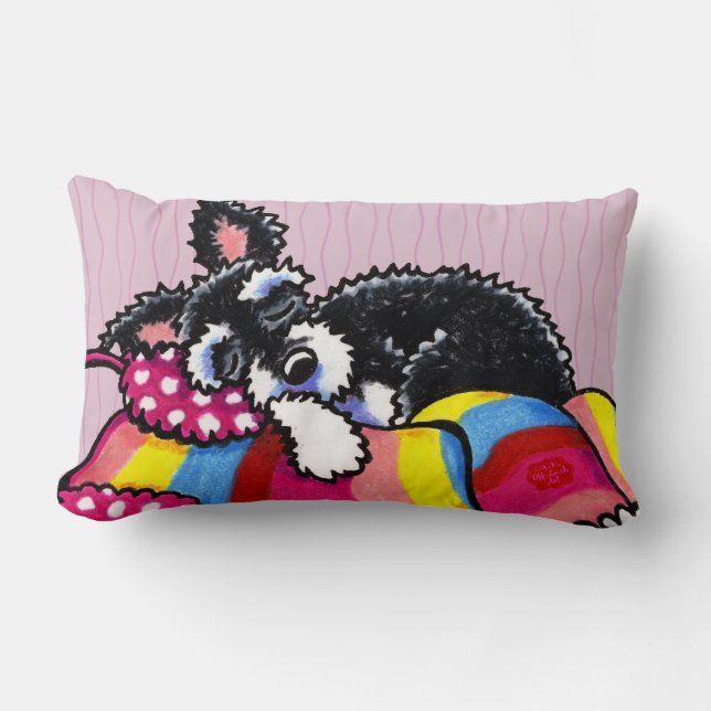 Warm Up Little Schnauzer Lumbar Cushion (Front)