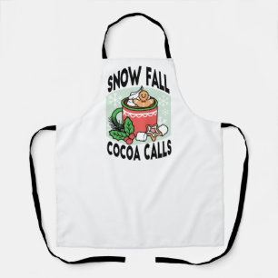 Warm Up with Snow Fall Cocoa Calls - Winter Drink Apron