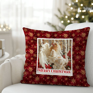 Warm Victorian Angel Christmas Gift Pillow