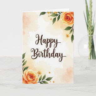 Warm Watercolor Birthday Card