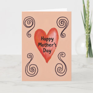 Warm Watercolor Mothers Day Card