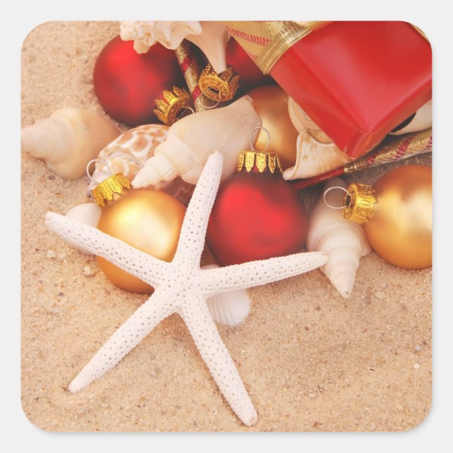 Warm Weather Christmastime Square Sticker (Front)